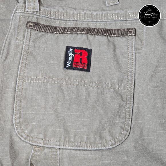 Riggs Workwear by Wrangler Men's Loden (Green) Relaxed Fit Ripstop Pants 40 x 30 - Picture 4 of 12